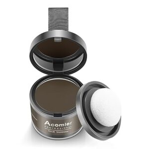 Acomler Instantly Root Touch Up Hair Color Hairline Shadow Powder,Root Cover Up,Dark Brown for Thinning Hair, Grey Hair Coverage Hair Powder for Women with Eyebrows,Beard Line,Bald Spots (Dark Brown)