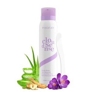 PHOFAY Smooth Hair Removal Cream for Women and Men Sensitive Skin | Fast-Acting with Aloe & Hyaluronic Acid Cloudsense Hair Removal Spray Dermatologist-Recommended (1, Spray Depilatory Cream)