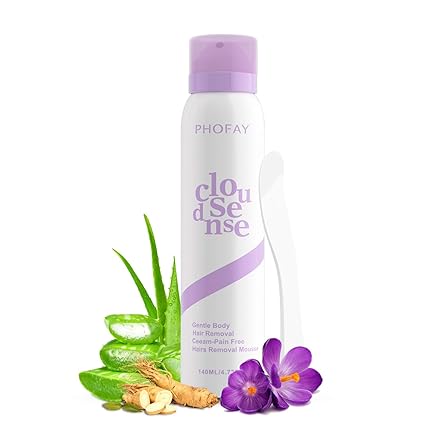 clouse PHOFAY Smooth Hair Removal Cream for Women and Men Sensitive Skin | Fast-Acting with Aloe & Hyaluronic Acid Cloudsense Hair Removal Spray Dermatologist-Recommended (1, Spray Depilatory Cream)